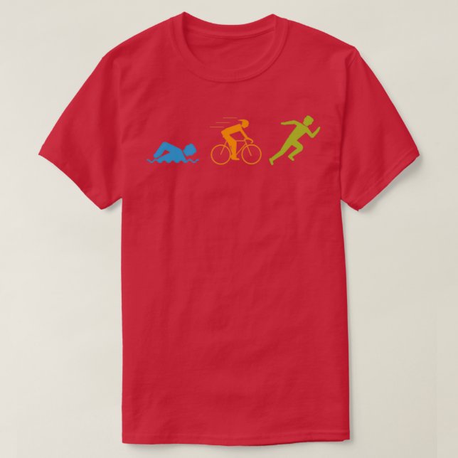 Triathlon Swiming Biking Running T Shirt (Design framsida)