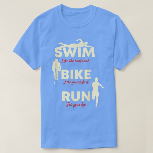Triathlon Swimming Cycling Running 1369 T Shirt (Design framsida)