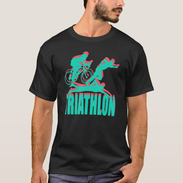 Triathlon Swimming Cycling Running Triathlon T Shirt (Framsida)