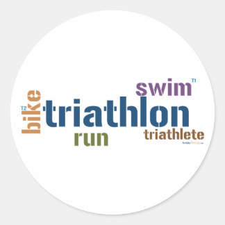 Triathlon-text Runt Klistermärke