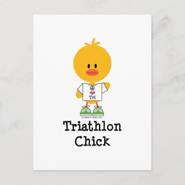 Triathlon-Tjej Postkort Vykort (Framsida)