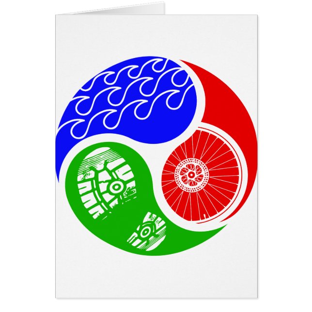 Triathlon TRI Yin Yang Hälsningskort (Framsidan)