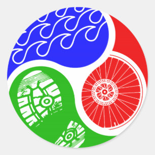 Triathlon TRI Yin Yang Runt Klistermärke