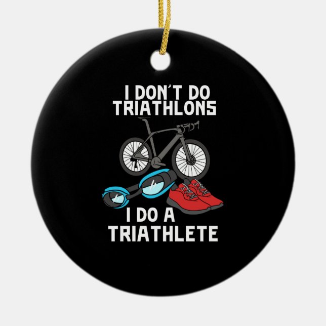 Triathlon Triathlete Julgransprydnad Keramik (Framsidan)