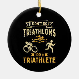 Triathlon Triathlete Julgransprydnad Keramik