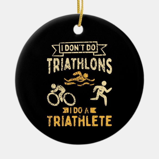 Triathlon Triathlete Julgransprydnad Keramik (Framsidan)