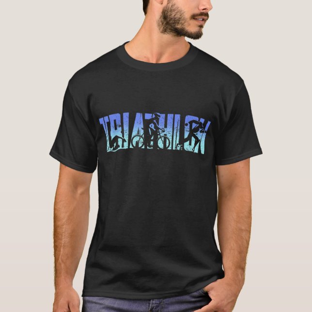 Triathlon Triathletes Simma Bike Springa T Shirt (Framsida)