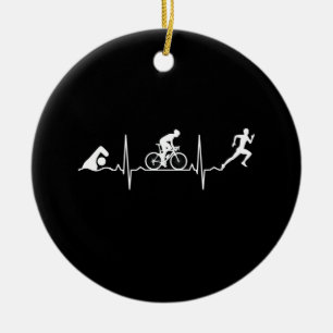Triathlon - Triathlon Heartslag Julgransprydnad Keramik