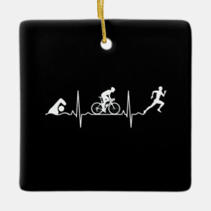 Triathlon - Triathlon Heartslag Julgransprydnad Keramik
