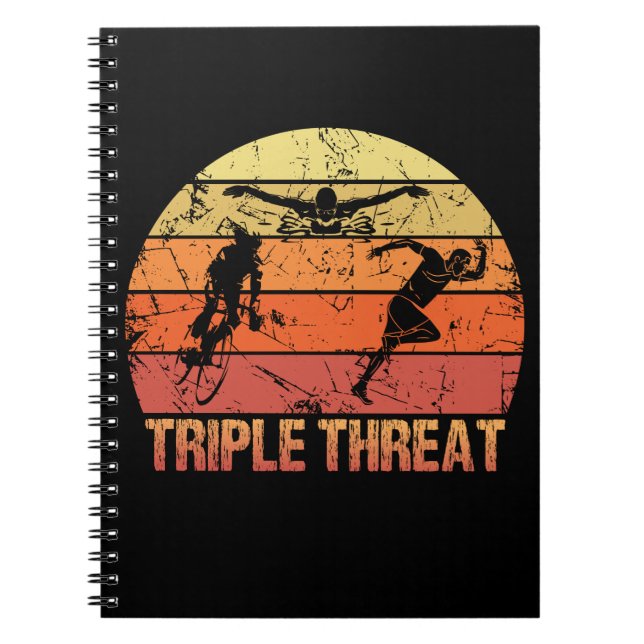 Triathlon Triple Threat Vintage Anteckningsbok (Framsidan)