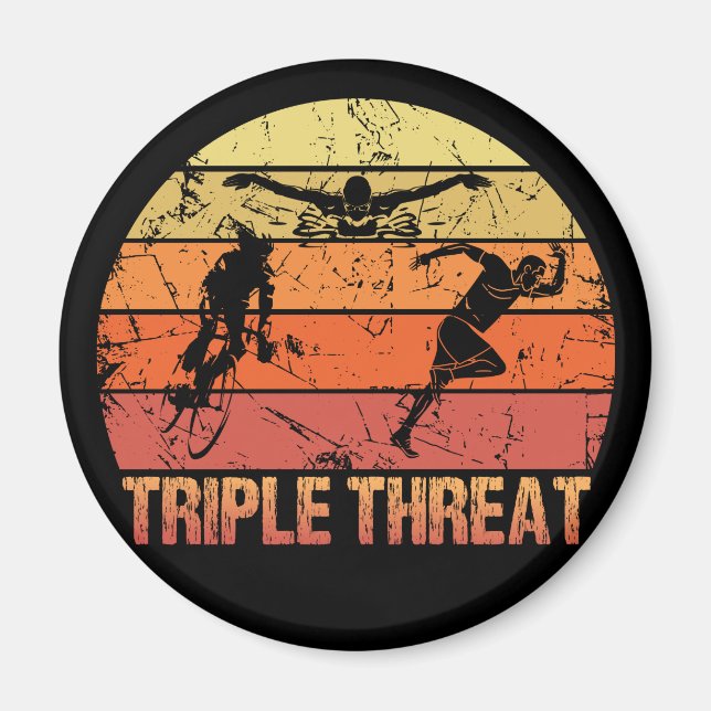 Triathlon Triple Threat Vintage Magnet (Framsidan)