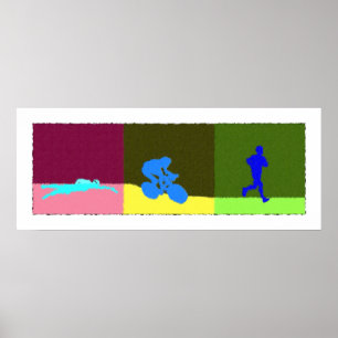 Triathlon Triptych - Målning Poster