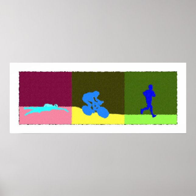 Triathlon Triptych - Målning Poster (Framsidan)