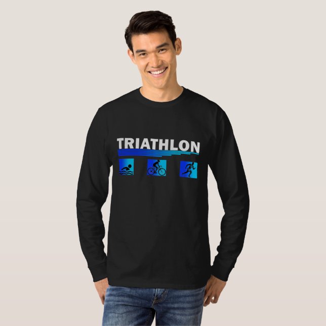Triathlon Triumph: Navigera i Simman, Bike, Spring T Shirt (Hel framsida)