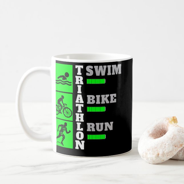 Triathlon Triumph: Simma, Bike, Springa-skådespela Kaffemugg (Med munk)