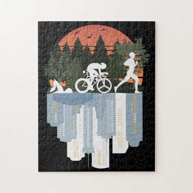 Triathlon, underbar natur pussel (Vertikal)