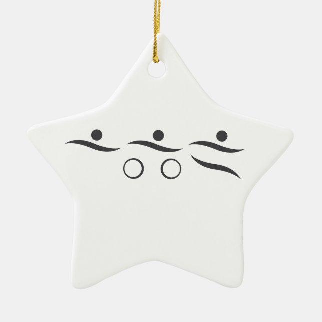 Triathlon-unika presentkeramiska prydnadsföremål julgransprydnad keramik (Framsidan)