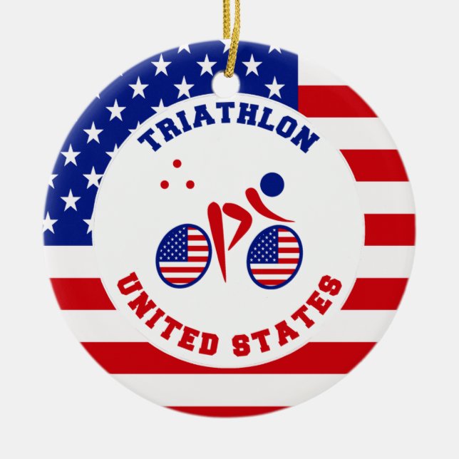 Triathlon United States Julgransprydnad Keramik (Framsidan)
