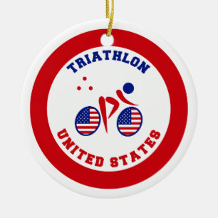 Triathlon United States Julgransprydnad Keramik