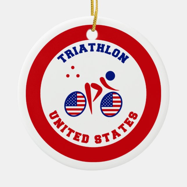 Triathlon United States Julgransprydnad Keramik (Framsidan)