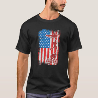 Triathlon USA flagga för Triathlete 4:e juli T Shirt