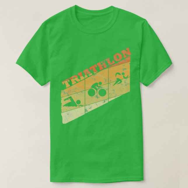 Triathlon Vintage Retro Geschenk T Shirt (Design framsida)
