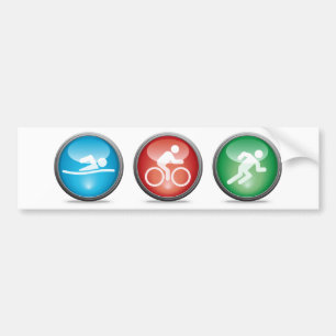Triathlonbildekal:  SIMMAN CYKLAR, KÖR Bildekal