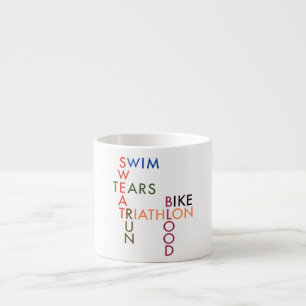 Triathlonblodsvett och tårar espressomugg