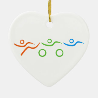 Triathloncoola och unik design julgransprydnad keramik