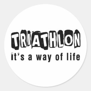 Triathlonen är det en livsföring runt klistermärke