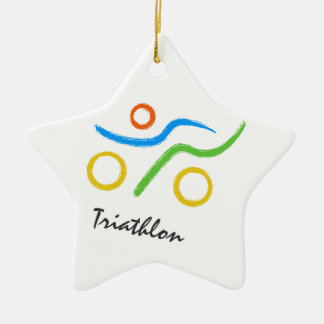 Triathlonlogotyp Julgransprydnad Keramik