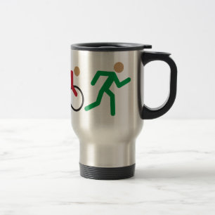 Triathlonlogotypsymboler i färg resemugg