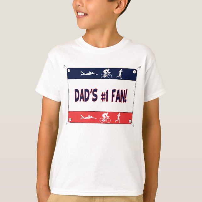 Triathlonpappa fläkt för #1 t-shirt (Framsida)