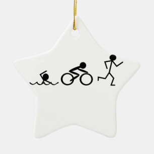 Triathlonstick figur julgransprydnad keramik