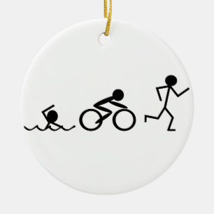 Triathlonstick figur julgransprydnad keramik