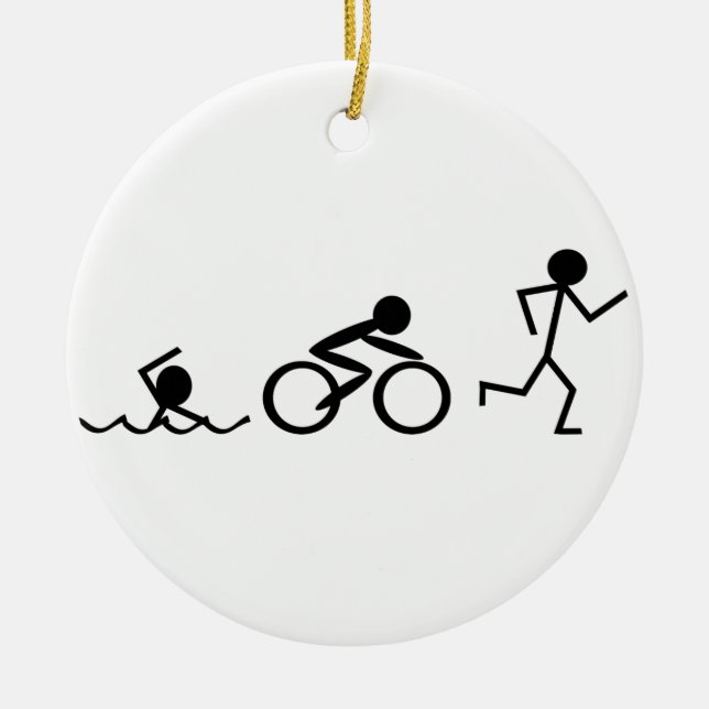 Triathlonstick figur julgransprydnad keramik (Framsidan)