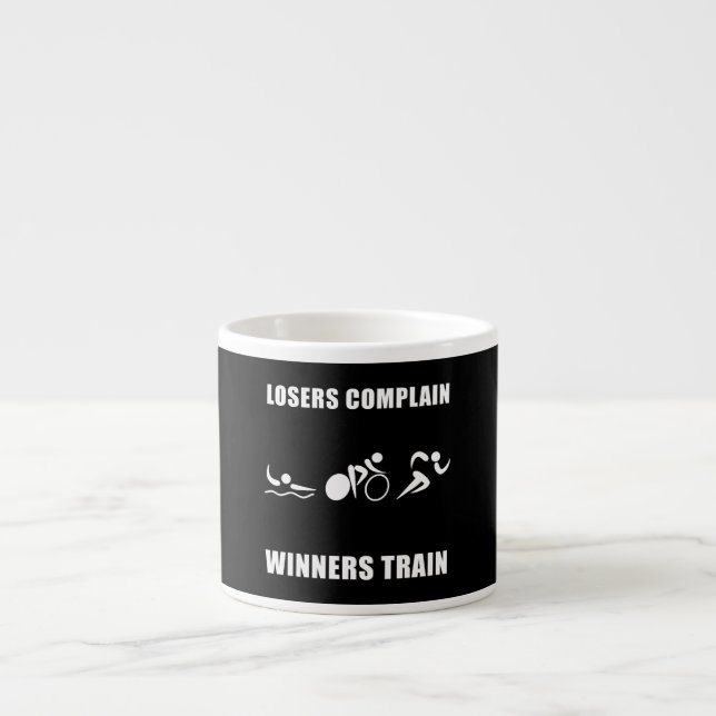 Triathlonvinnaretåg Espressomugg (Framsidan)