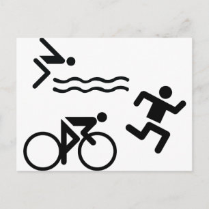 Triatholon - kör simcykel vykort