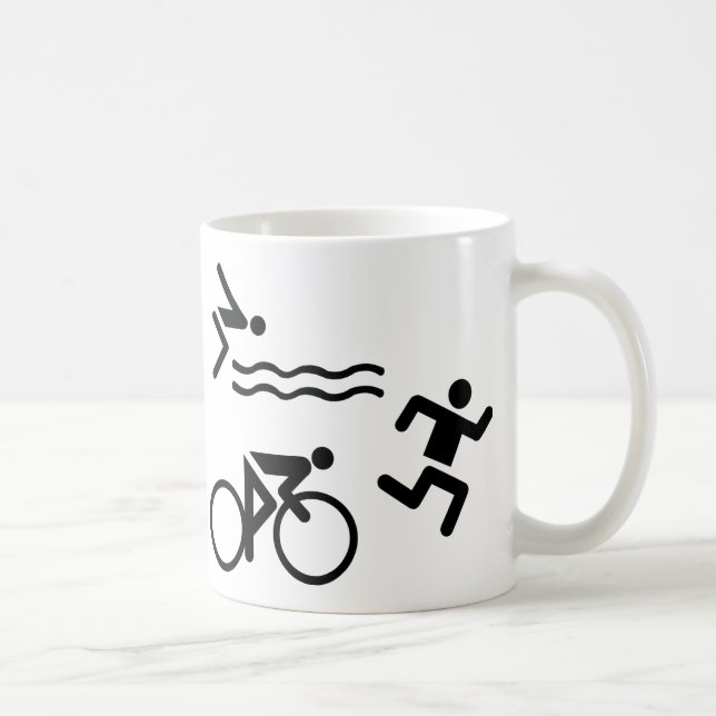 Triatholon - rinnande cykla för simning kaffemugg (Höger)