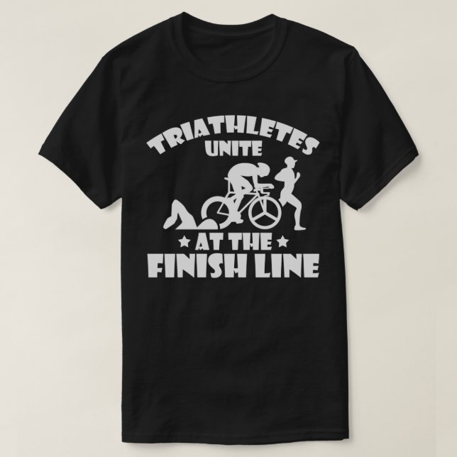 Triatletes förenar sig vid triatleten för Avsluta T Shirt (Design framsida)