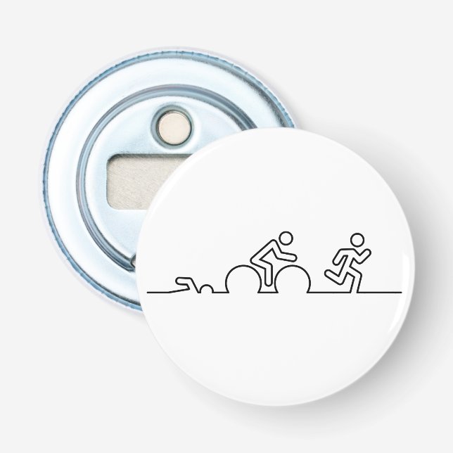 Triatlon. Zwemmen, wielrennen en hardlopen. Flasköppnare (Framsidan)