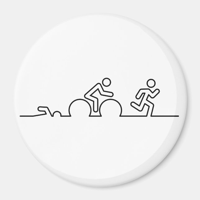 Triatlon. Zwemmen, wielrennen en hardlopen. Magnet (Framsidan)