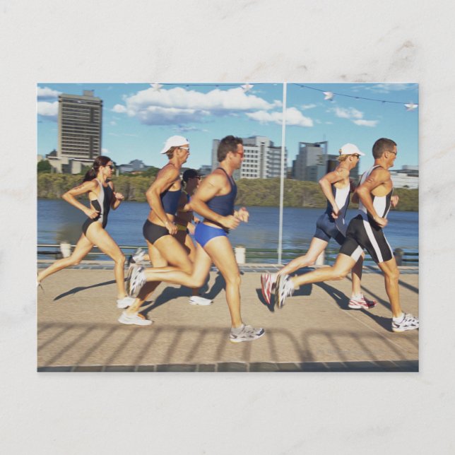 Triatloners Running 2 Vykort (Framsida)