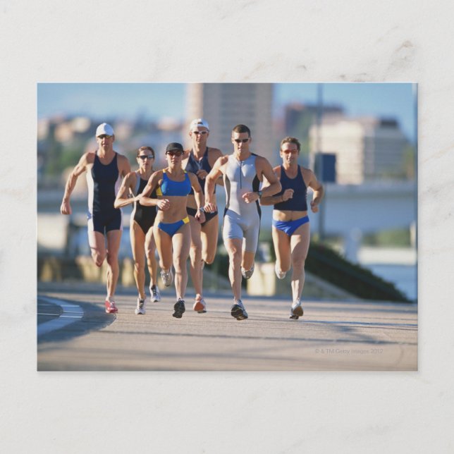 Triatloners Running 5 Vykort (Framsida)