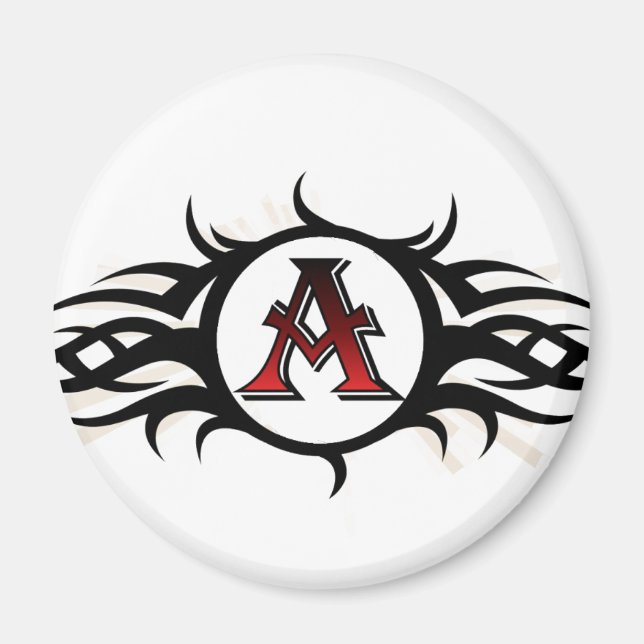 Tribal A Round Magnet (Framsidan)