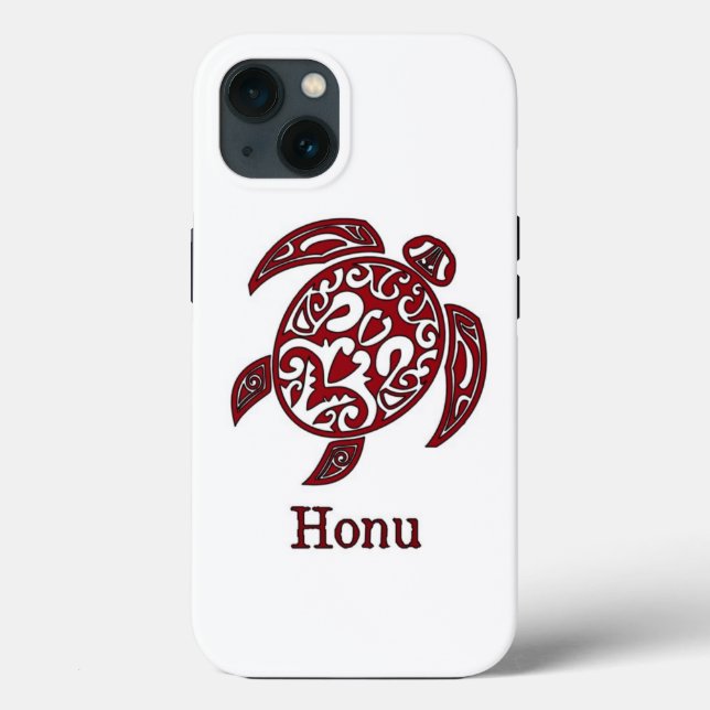 Tribal Abstrakt Hawaiian Sea Turtle in Red (Baksida)