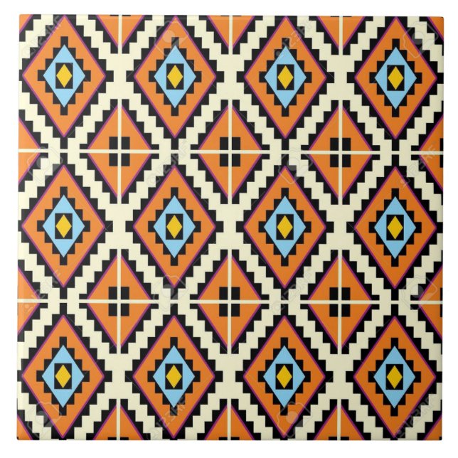 Tribal abstrakt mönster kakelplatta (Framsidan)