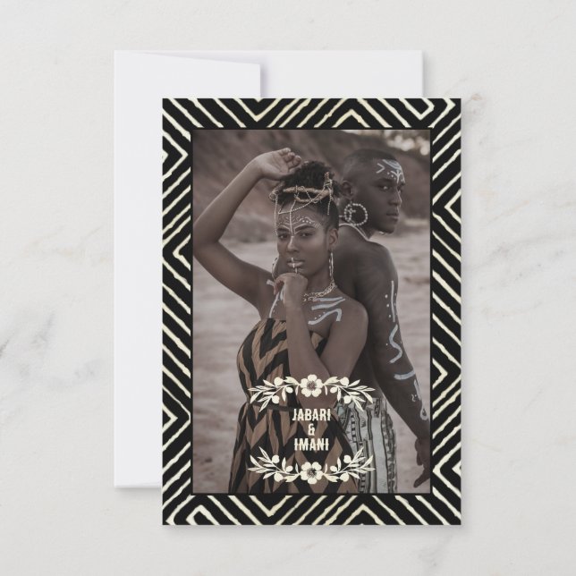 Tribal African Black and White OSA Kort (Baksida)
