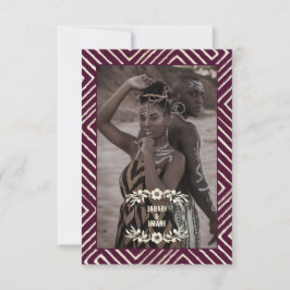 Tribal African Burgundy Vin Bröllop OSA Kort