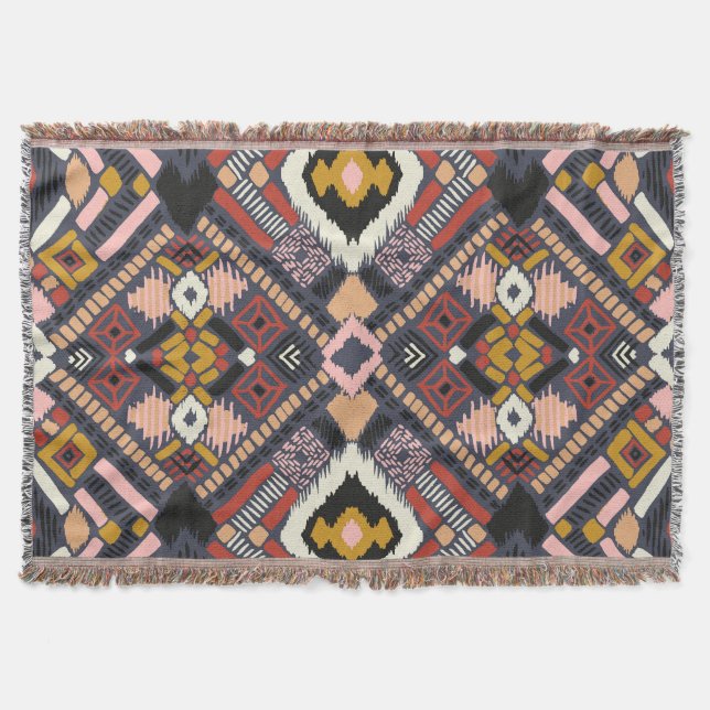 Tribal African Chevron Aztec Mönster Filt (Framsidan)